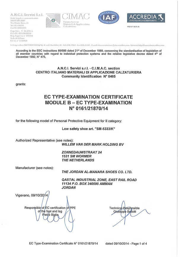 CE EXAMINATION CERTIFICATE